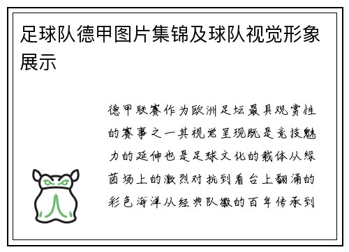 足球队德甲图片集锦及球队视觉形象展示